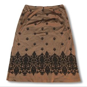 Y2K Vintage | Faux Satin skirt w/ black embroidery